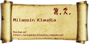 Milassin Klaudia névjegykártya