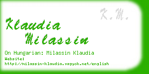 klaudia milassin business card